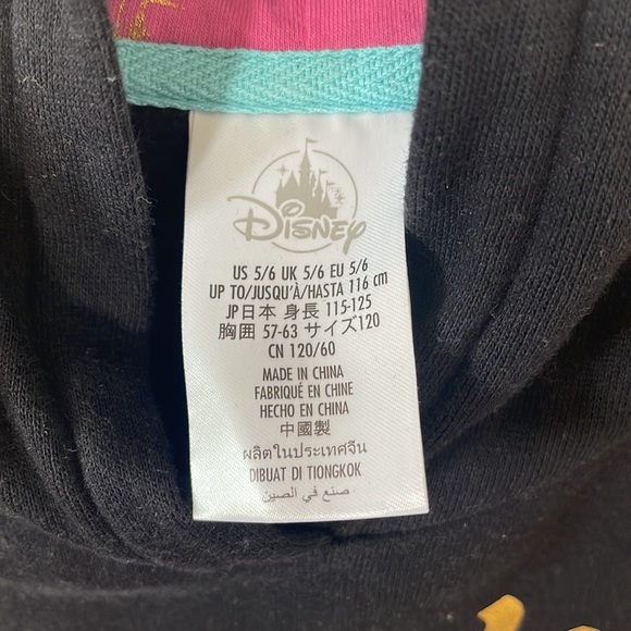 Girls Disneyland black crop hoodie. Small 5/6 - Picture 3 of 4